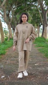 Jas Hujan TRYSTO Setelan Pria Wanita Celana dan ROK Bahan Tebal Elastis