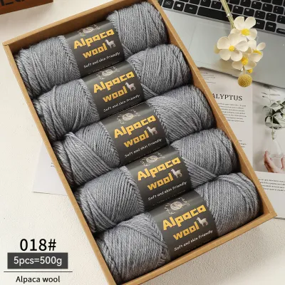 500g Alpaca Wool 245 Chunky Knitting Yarn Multi-Color Autumn and Winter Fashionable Gift for Men and Women DIY Knitting Material Kit for Warm Sweaters Coats Scarves Hats Gloves Leg Warmers Knee Pads Yarn Balls 5Pcs/Pack