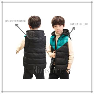 JAKET ROMPI ANAK MOTOR BAHAN PARASUT PELINDUNG DADA HANGAT USIA 5 - 12 TAHUN TERBARU GAMBAR GAMERS EVOS SD SMP BISA COSTUM