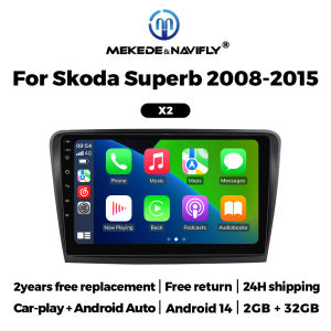 MEKEDE&NAVIFLY Car DVD Multimedia Player For Skoda Superb 2 B6 2008-2015 2 Din GPS navigation Carplay+Auto WiFi Stereo Head Unit