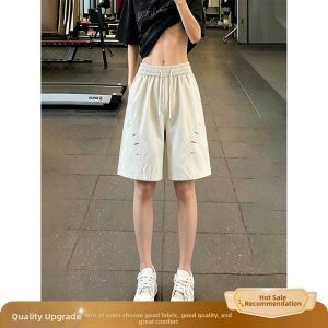 ZHUOCAN | Navy Diagonal Cut Embroidery Quick Dry Summer Shorts Male