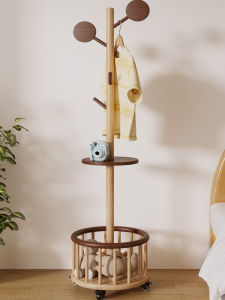 FALANSIJIA | Cute and Simple Childrens Clothes Hanger with Dirty Laundry Basket