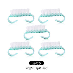 5Pcs Plastic Nail Art Dust Cleaning Brushes With Horn Manicure Pedicure Soft Remove Clean Brush Finger Care Makeup Manicure Tool