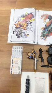 Bộ 1 máy xăm tặng kèm Catolo mẫu hình xăm với mực xăm tốt M2