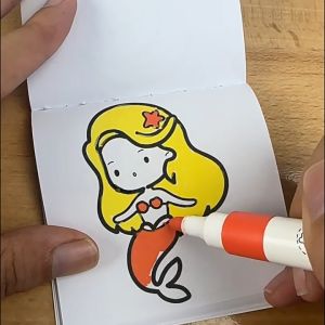 Mini Doodle Graffiti Book – 50 Pages Portable Coloring Book & Watercolor Sketchbook for Kids Buku Lukisan Budak Perempuan Lelaki 卡通便捷迷你涂鸦本儿童50张便签填色本水彩涂色本幼儿启蒙画画本