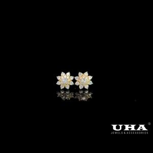 B1654 Bông tai nữ  đính đá CZ cao cấp sáng lấp lánh UHA