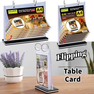 T-type A4/A5 Flip Table Menu Stand Multi-page Table Card Rack Menu Display Stand Menu Holder Desk Menu Photo Album Picture Frame