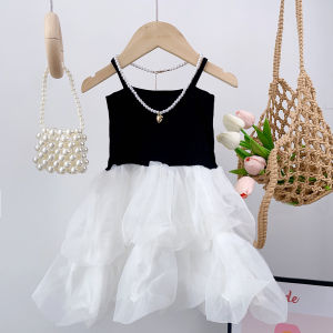 Bear Leader 2-7 Years Old Baby Girls Princess Dresses 2023 New Summer Childrens Clothing Suspended Pleated Mesh Puffy Party Dress for Kids Clothes