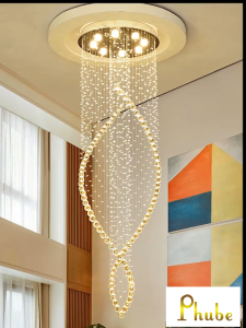 Luxury Crystal Chandelier Design Hanging Lighting Large Modern Indoor Lamp For Living Room Staircase Lobby