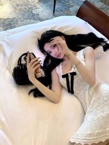 Váy Ngắn Không Tay Thắt Nơ Kiểu Pháp Cho Nữ Mùa Hè Váy Ngắn Bó Eo Dáng Chữ A Cổ Chữ V Khóa Kéo Váy Thường Ngày