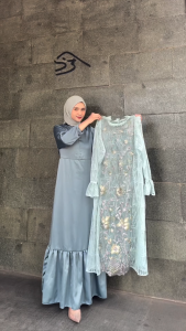 Hana Dress Inner + Outher Brokat Matt Silk Baju Kondangan Pesta Bridesmaid Wanita Remaja Dewasa Terbaru 2025
