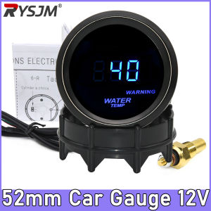 RYSJM | 40-150 Celsius Water Temp Gauge Car Meter 52mm Water Temperature Gauge Sensor 1/8NPT 10mm for Gasoline Racing Car 12V Temp