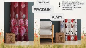 Gorden/hordeng Jedela Pintu Elegan Ukuran 225CM & Hook&Tali