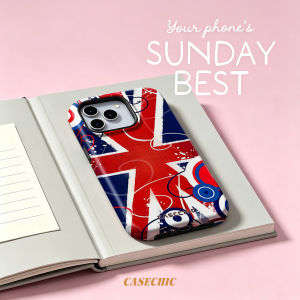 Potdemiel | Red Black Geometric Maze For 2 in 1 Flower Case For iPhone 17 16 15 14 13 Pro Max Luxury Phone Cover CaseChic