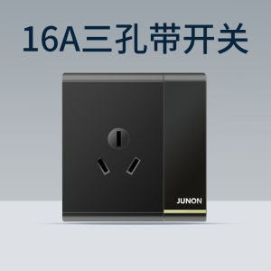 Ổ Cắm Điện Đa Năng Màu Đen JUNON Switch Socket 5 Lỗ USB Gia Đình 86 Loại Âm Tường 16A Điều Hòa Không Khí Nhiều Lỗ Bảng Tường