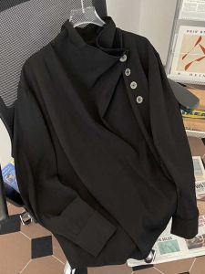 เสื้อเชิ้ตผู้ชายทรงหลวมฤดูร้อนสไตล์อังกฤษ ทรงหลวมไม่เท่ากัน ดีไซน์เก๋ไก๋ ไม่ต้องรีด แขนยาว สีสันสดใส เทรนด์ใหม่