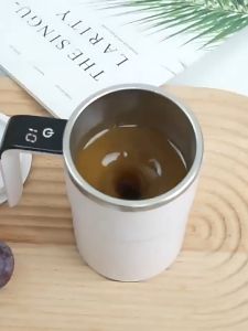 SG[READY STOCK]Stainless steel Automatic coffee mixing cup 304 Stainless Steel Rechargeable Automatic Mixing Cup Coffee Cup Automatic Magnetic Stirring Mug Rechargeable Automatic Stirring Cup