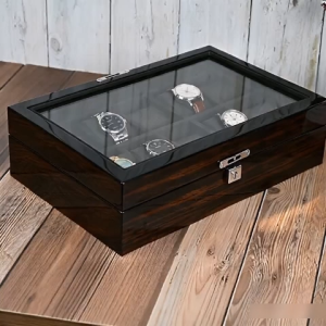 Premium Lockable Watch Box With Keys 4/6/9/10/15 Slot Luxury Watch Storage Organizer