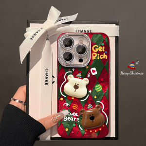 New Year Design Phone Case for  16Pro Max Christmas Bear Figurine Full Cover Protective Shell Cute Creative Female Anti-Fall