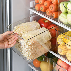 Transparent Refrigerator Organizers Durable Easy-to-Clean Vegetable Fruit Organizer Container for Kitchen Food Drinks Storage
