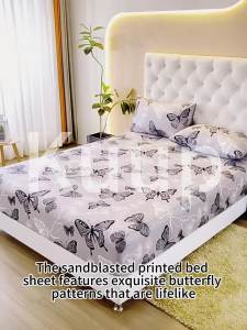 Cartoon Print Bed Sheet Dustproof Skin-friendly Bed Cover Bed Sheet Pillowcase Custom Mattress Protector