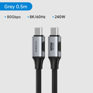 Hagibis | Hagibis USB 4 Cable USB C to USB C Ultra Soft 240W 80Gbps High Speed Cord Compatible with Thunderbolt 4/5 iPhone 17 Power Bank