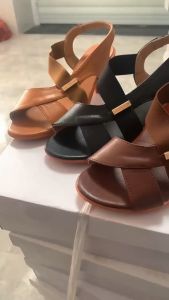 Fashion Fish Mouth Set Foot High Heel Fashion Casual Large Size Elastic Strap Roman Sandals