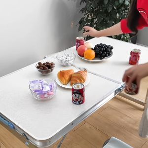 Meja portable untuk jualan meja RIJEK lipat ada tempat payung meja lipat dagang murah BARU DAN RIJEK