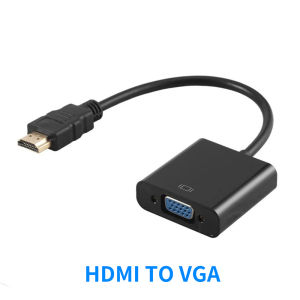 Kebidumei | VGA to HDMI Converter Adapter Male to Female Cable With Audio 1080P VGA Adapter for PC Laptop to HDTV Projector