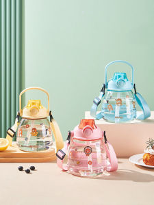 Large Capacity Cute Womens Water Cup Student Children Tritan Water Bottle Straw Cup Summer High Aesthetic Value Big Belly Cup