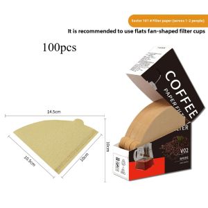100/200Pcs Coffee Filter Paper Strong Penetration Natural Coffee Filters for 8-12 Cup Pour Over coffee Drip Coffee Accessories