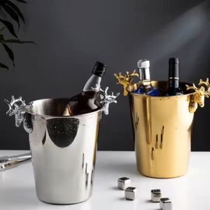 Xô đá quý tộc ICE BUCKET BRASS RANGIFER - Home and Garden