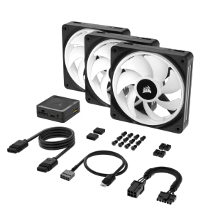 Corsair iCUE LINK QX120 RGB 120mm Magnetic Dome RGB - Black White - Single Pack Triple Pack