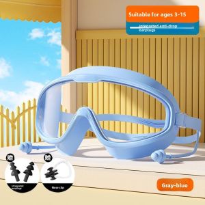MONLEYTA | German Swimming Goggles Childrens Anti-Fog Waterproof High Definition Large Frame Diving Goggles Swimming Cap Earplugs Professional Kit