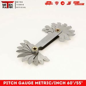 Mal Drat Alat Pengukur Drat Pitch Gauge Metric 60 Degree 0.5-7.0 Inchi 55 Degree 4-48