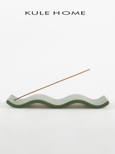 KULE HOME Ceramic Incense Burner Indoor Home Use Sandalwood Incense Holder Tray Aromatic Therapy Decorative Ash Tray