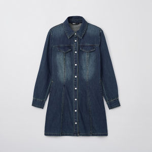 spao | Fashionable Button-down Slim Fit Denim Dress