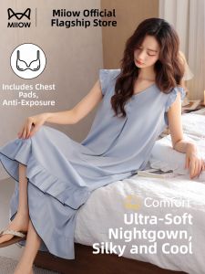 MiiOW | Cooling Modal Long Nightgown Soft Comfort Padded