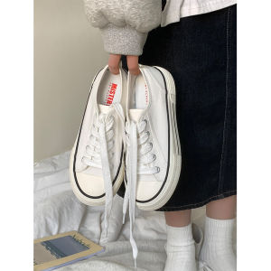 Korean Style Thick Bottom Canvas Shoes Womens Street Style Photographed Shoes Cute Big Head White Shoes Fashionable