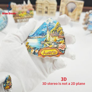 1Pc Austrian Creative 3D Embossed Refrigerator Magnet World Travel Souvenir Collection Suitable for Home and Office Decoration Personalized Exclusive Travel Souvenir Magnetic Refrigerator Magnet Home Decoration Kitchen Room Office Cabinet Crafts...
