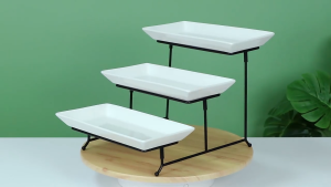 Cake plastic dessert stand three-layer fruit tray tray hotel dessert counter buffet display stand