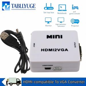 Mini HDMI to VGA Converter with Audio  HDMI to VGA 1080P Adapter Connector  Suitable for Computers Laptops HD TVs and Project