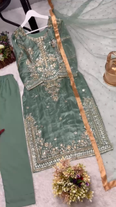 PRE ORDER 15 DAYS - READYMADE EMBROIDERED GEORGETTE PAKISTANI SUIT