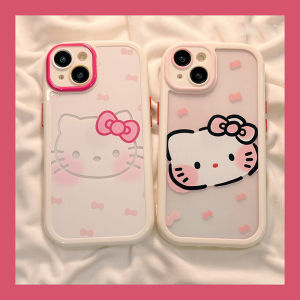 Kitty Cat Silicone Phone Case for 15 pro 14 pro Max 13 Mini Full Cover Anti-Fall Womens 78 plus Soft Shell Protective Cover