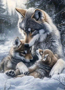 HUACAN Diamond Painting New Collection Wolf Animal Winter Forset For Living Room Home Decoration Mosaic On The Basement
