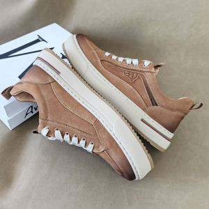 Luxurious American Retro Mens Shoes Anti-Odor Top Layer Cowhide Casual Thick Bottom Color Rubbing Head Layer Leather Shoes