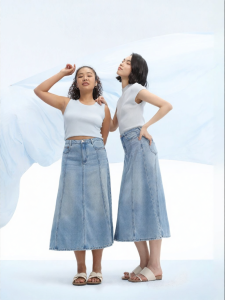 HIPPIE MISS | Hippie Girl Style Tencel Denim Skirt