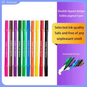 Baking Decorator Premium Edible Food Pen Set - 10 Vibrant Colors Non-Toxic Safe for Baking & Cake Decorating