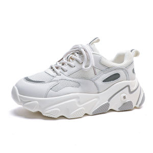 Giày Đế Bằng Đế Cao Nữ Đế Lưới Đế PU Đế Tròn Thời Trang Thường Ngày Mùa Thu Đông Mới Về Giày Đế Cao Tăng Chiều Cao Phổ Thông