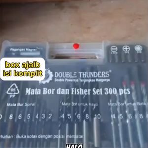 Mata Bor fisher Mata bor Kayu Tembok Beton Besi Plus Skrup Mata Obeng 300Pcs Drill Bit Combination Lengkap
